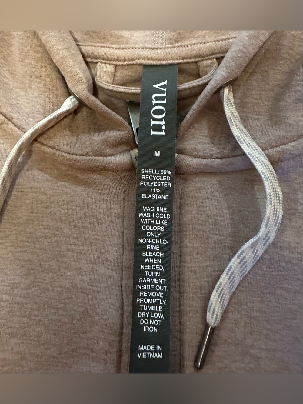 Vuori Womens Zip Up Hoodie Med Dusty Pink Tan Athletic Lightweight Stretch Zipup - Picture 6 of 10